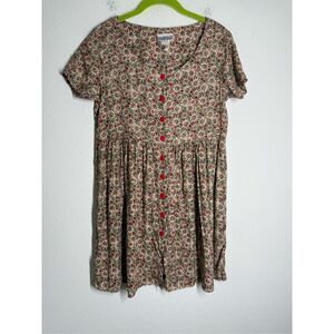 Vintage 90s Rampage Floral Babydoll Mini Dress Size  M Grunge Boho See Notes